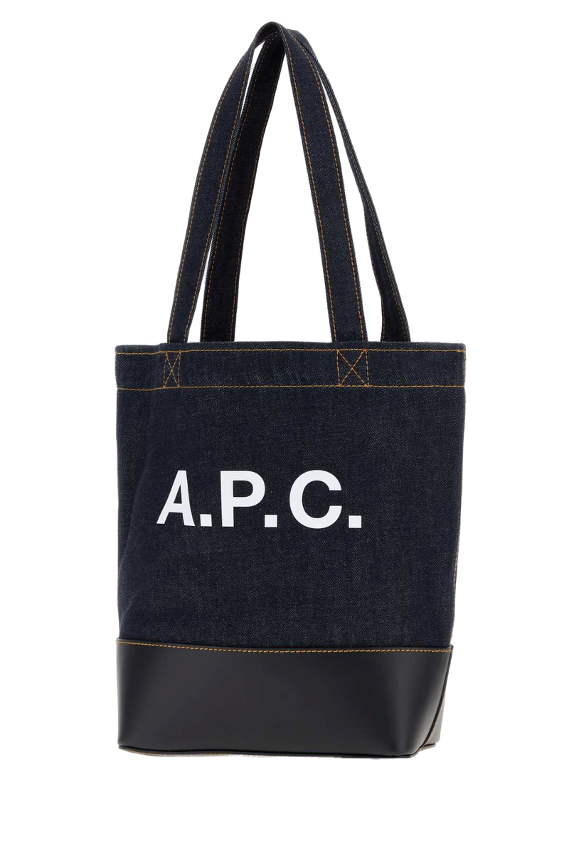 A.p.c. Axel Tote Bag — Navy Exterior: Fabric Leather