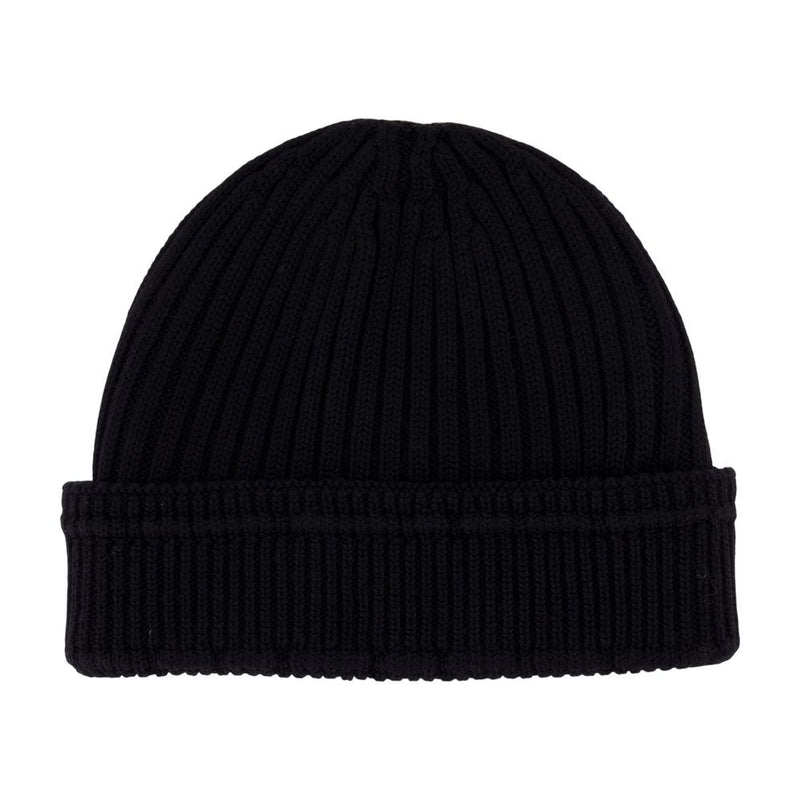 Burberry 8103340-A1189 Ribbed Wool Cashmere Beanie — Black Beanies