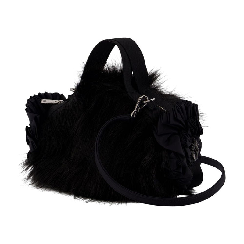 Simone Rocha Faux Fur Ruffle Mini Bag — Black Faux_fur