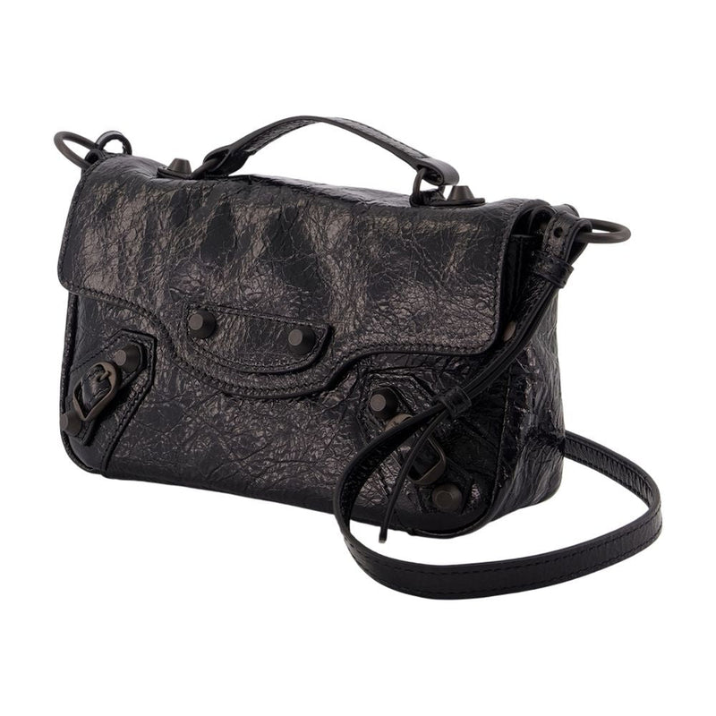 Balenciaga Top Handle Bag — Black Lambskin