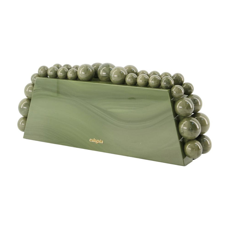 Cult Gaia Aurelia Clutch — Green Metal