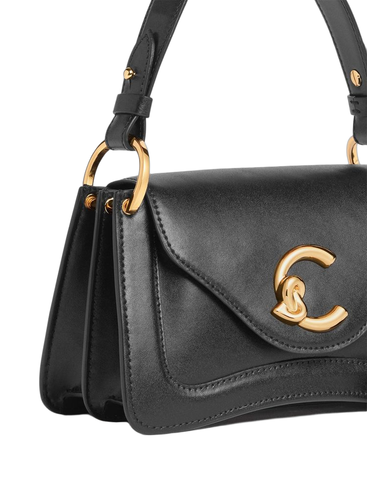 Coccinelle Top Handle Bag — Black Calf Split