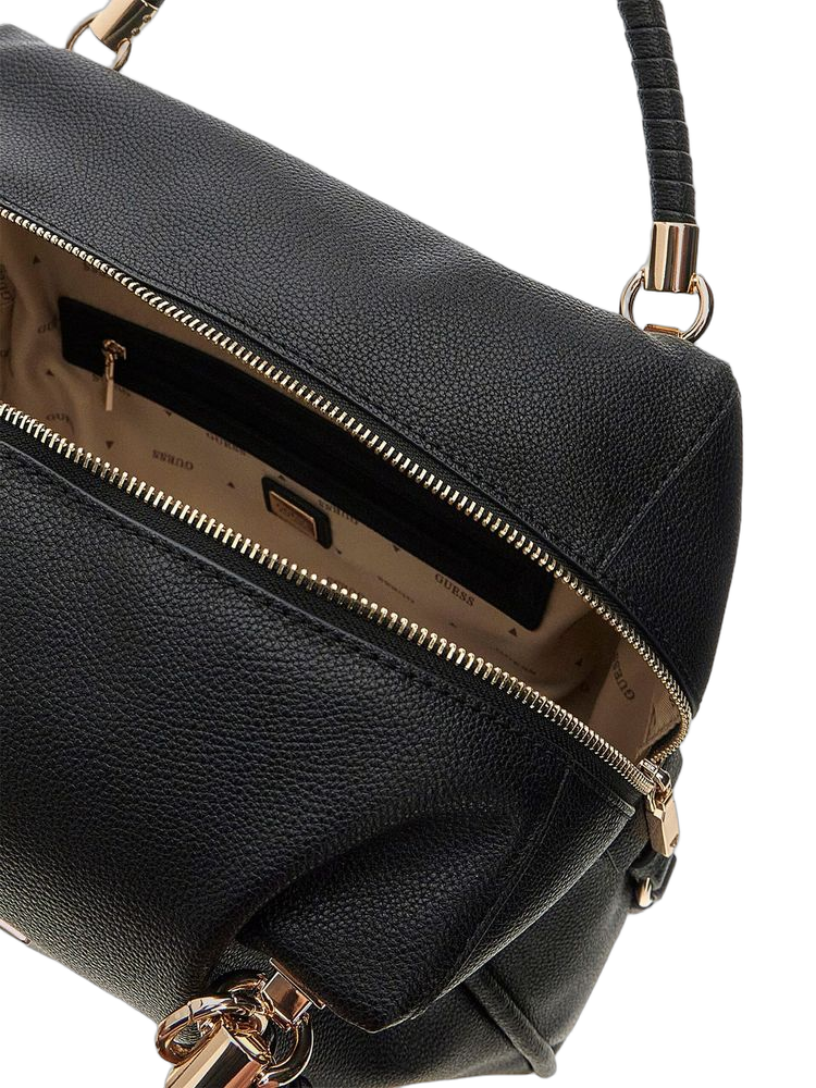 Guess Danya Top Handle Bag — Black Polyurethane