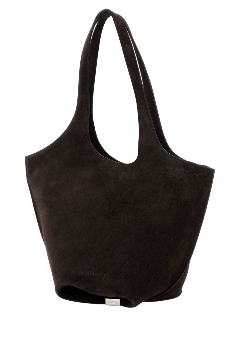 The Attico Suede Shoulder Bag — Brown