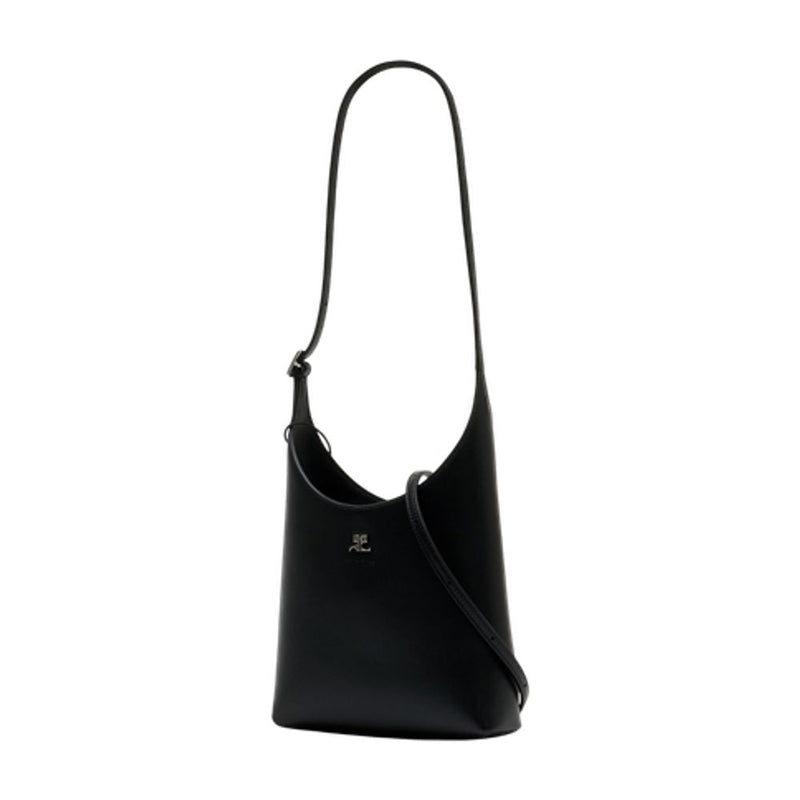 Courrèges Shoulder Bag — Black Calfskin