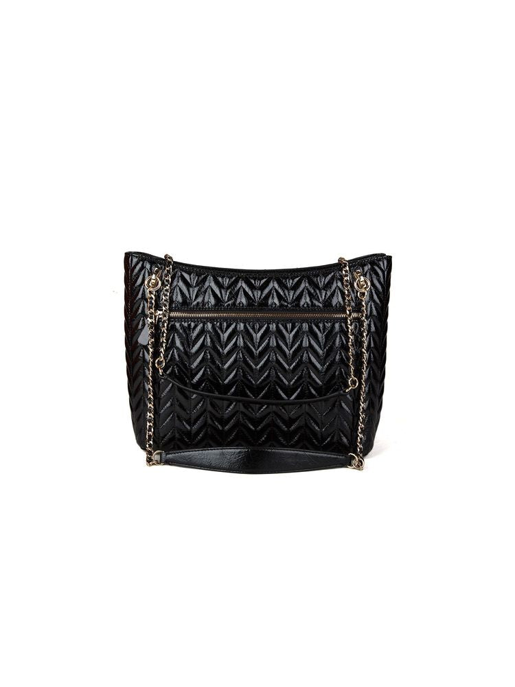 Guess Tote Bag — Black Polyurethane