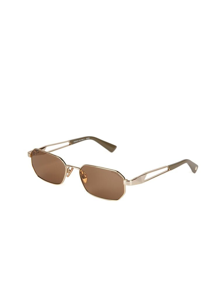 Hickmann Hi3248 Metal Rectangle Sunglasses — Gold