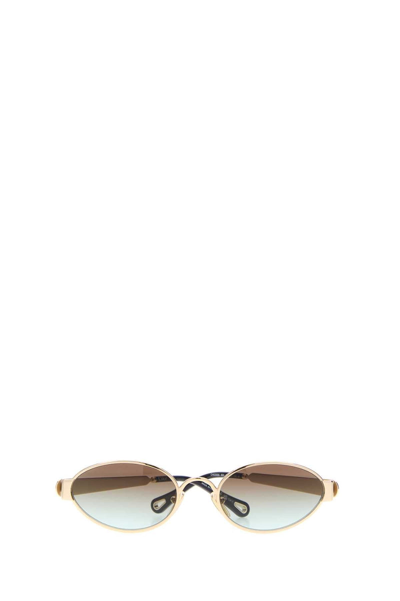 Chloé Glasses Gold Metal Sunglasses —
