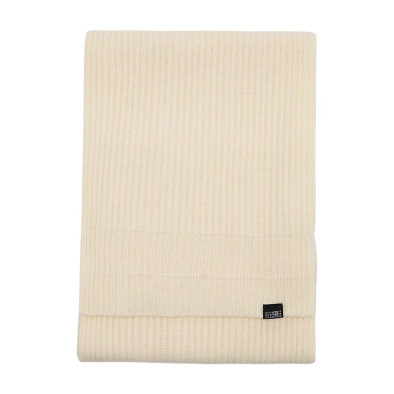 Mm6 Maison Margiela Ribbed Wool Scarf — White Scarfs