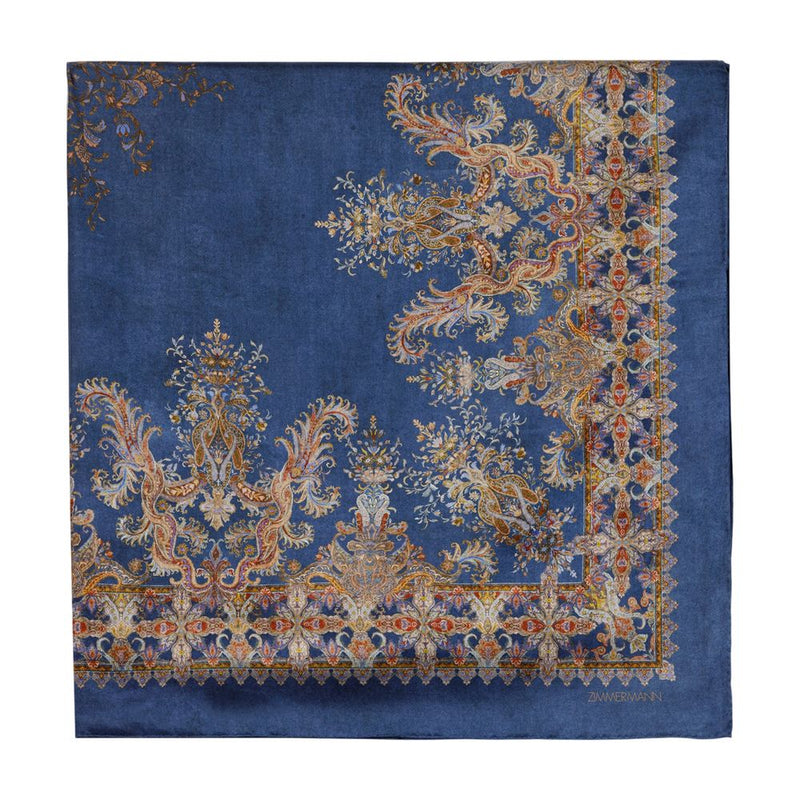 Zimmermann Printed Silk Scarf — Navy Scarfs