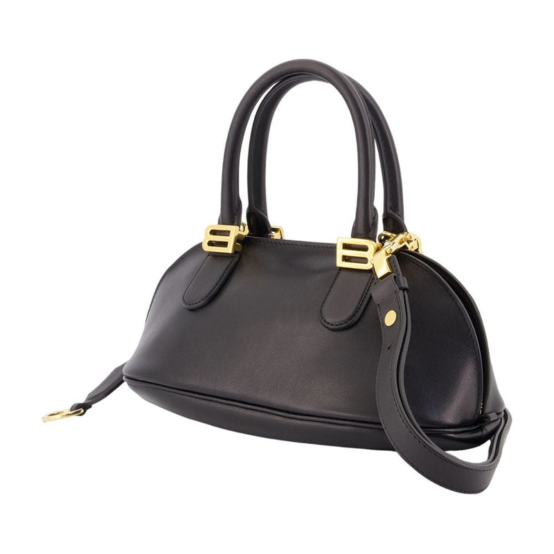 Balenciaga Bolero Bowl Top Handle Bag — Black Calfskin