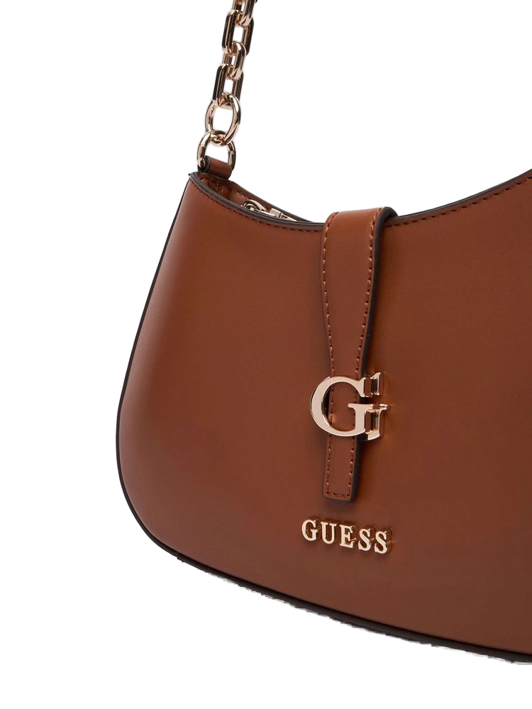 Guess Cognac Polyurethane Shoulder Bag — Brown