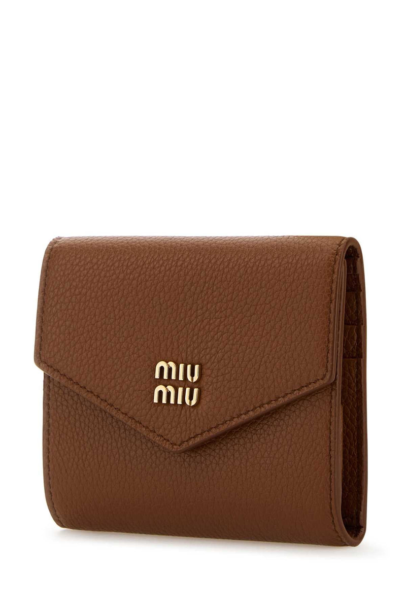 Miu Miu Leather Wallet — Brown