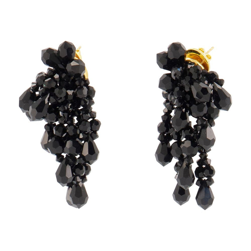 Simone Rocha Beaded Chandelier Earrings — Black Synthetic