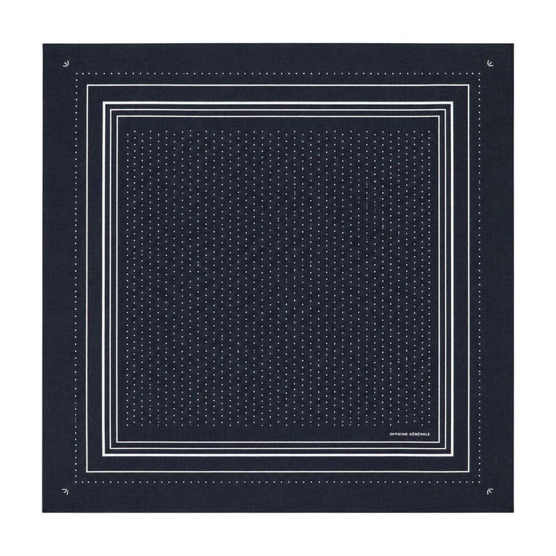 Officine Generale Wool Jacquard Scarf — Navy Scarfs