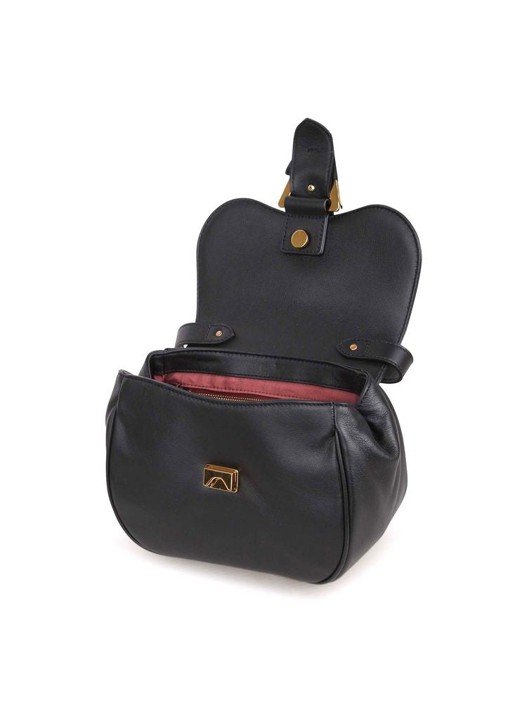 Coccinelle Blake Crossbody Bag — Black Cow Leather