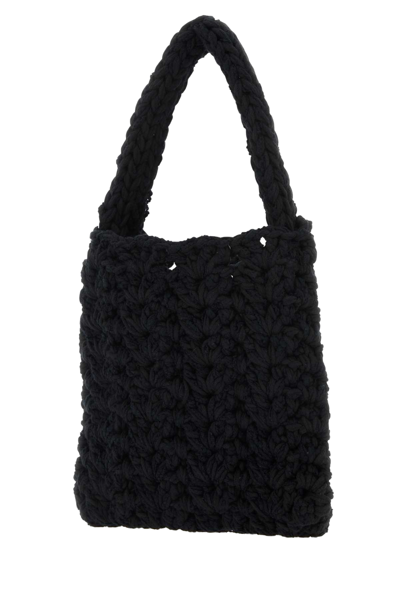 Marco Rambaldi Sweater Shoulder Bag — Black Exterior: Cotton Nylon Linen