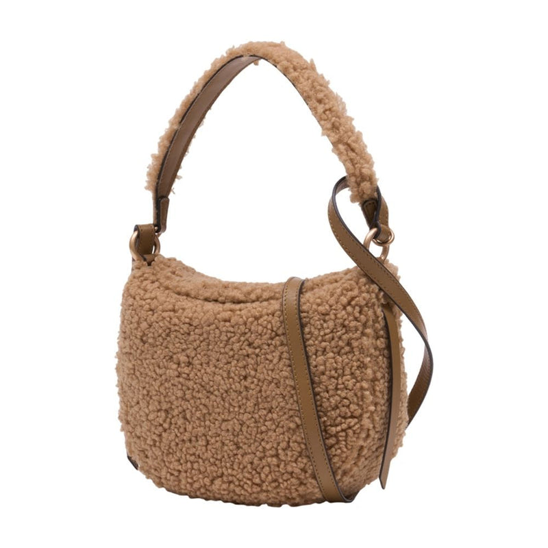 Vanessa Bruno Quilted Synthetic Shoulder Bag — Brown