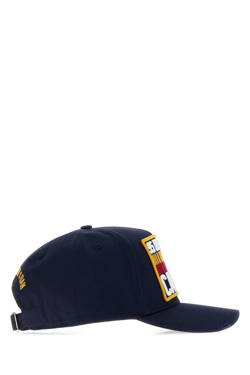 Dsquared2 Hat Logo-Embroidered Cotton Baseball Cap — Navy Exterior: Caps