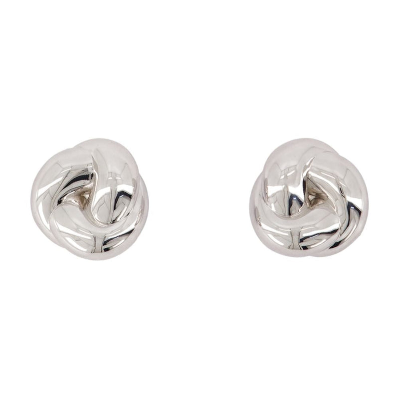 Self-Portrait Knot Earrings — Silver Metal