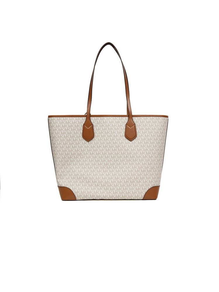 Michael Kors Monogram Canvas Tote Bag — Beige Polyvinyl Chloride