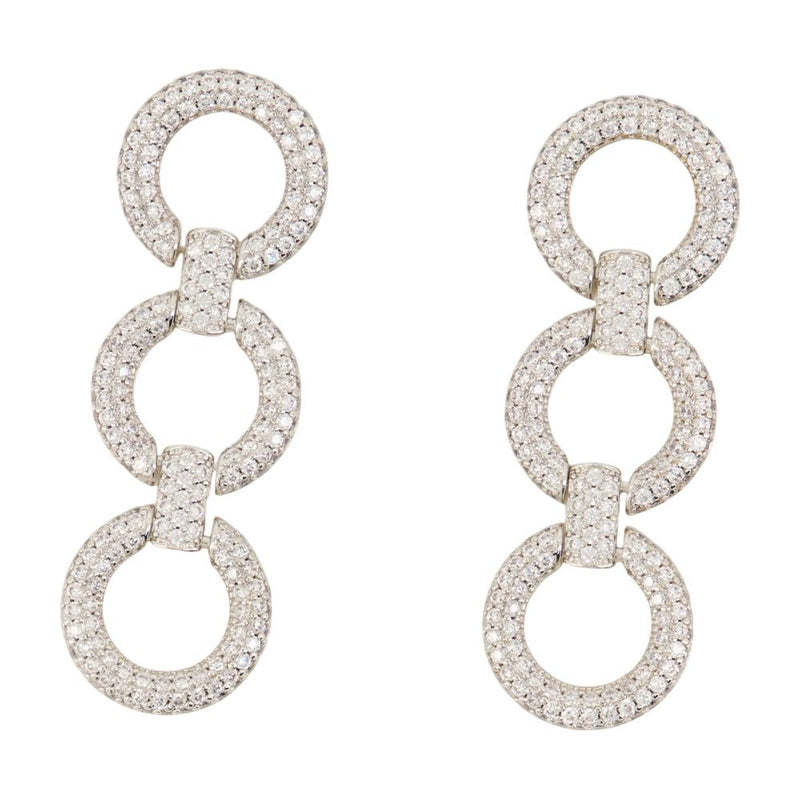 Self-Portrait Crystal Link Earrings — Silver Others