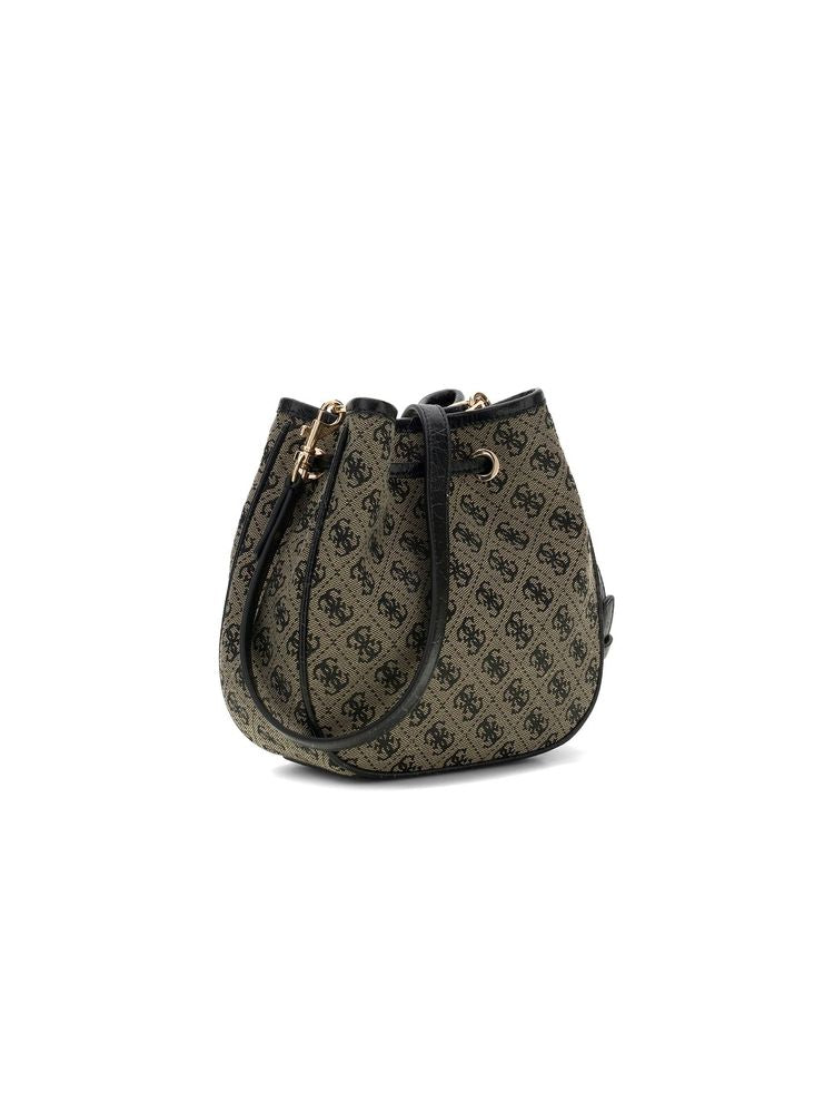 Guess Samantha Mini Bucket Bag — Black Polyester
