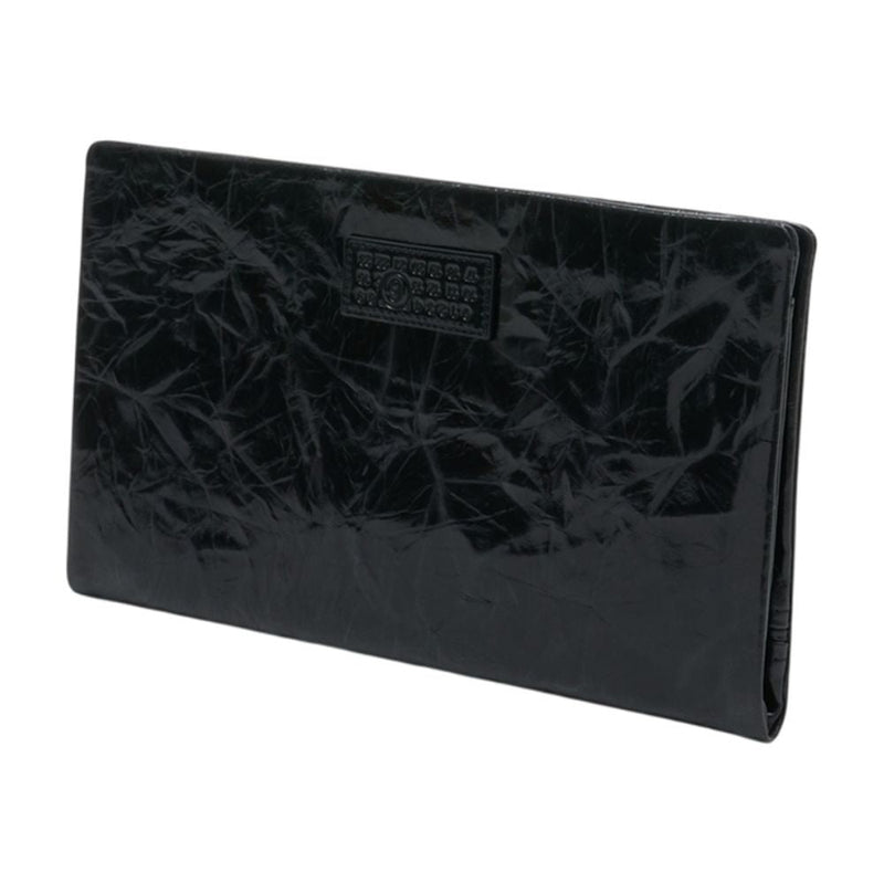 Mm6 Maison Margiela Crinkled Calfskin Clutch — Black