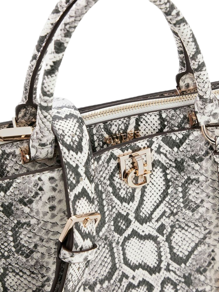 Guess Bianca Girlfriend Top Handle Bag — White Polyurethane