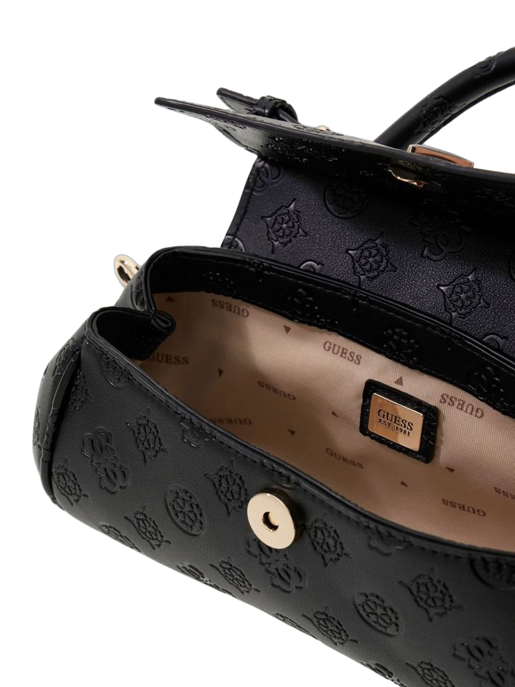 Guess Diana Top Handle Bag — Black Polyurethane
