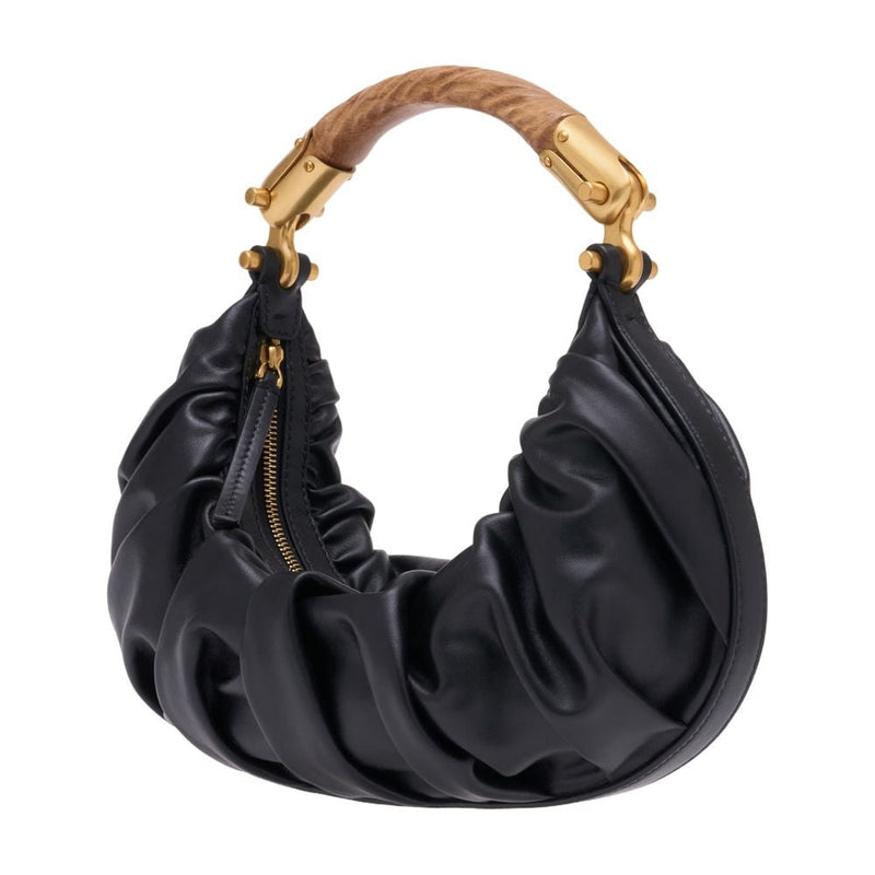 Balmain Ebene Hobo Bag — Black Calfskin