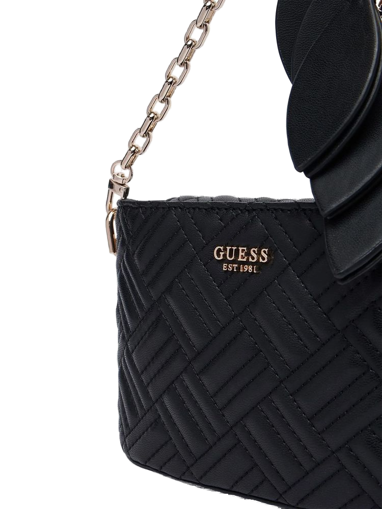 Guess Sally Mini Bucket Crossbody Bag — Black Polyurethane