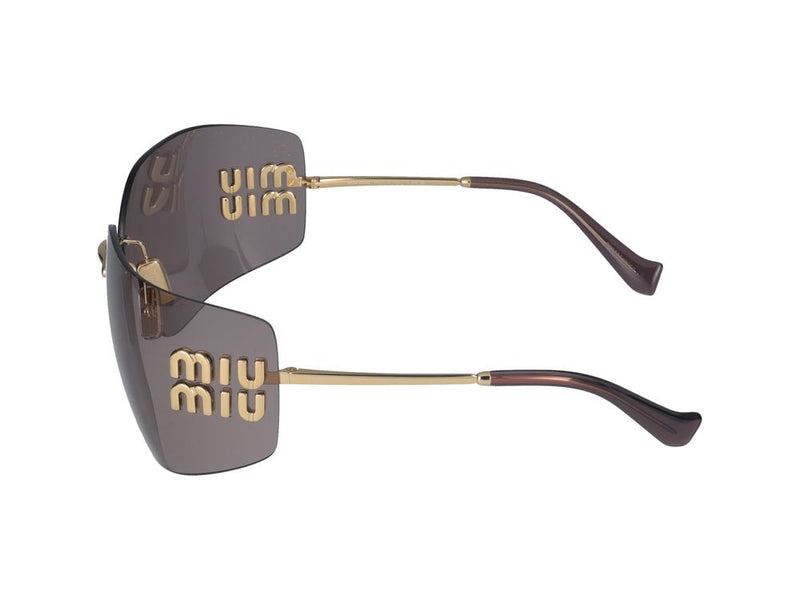 Miu Miu 0mu Logo-Embellished Metal Sunglasses — Gray