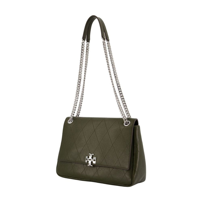 Tory Burch Charlie Shoulder Bag — Green Calfskin