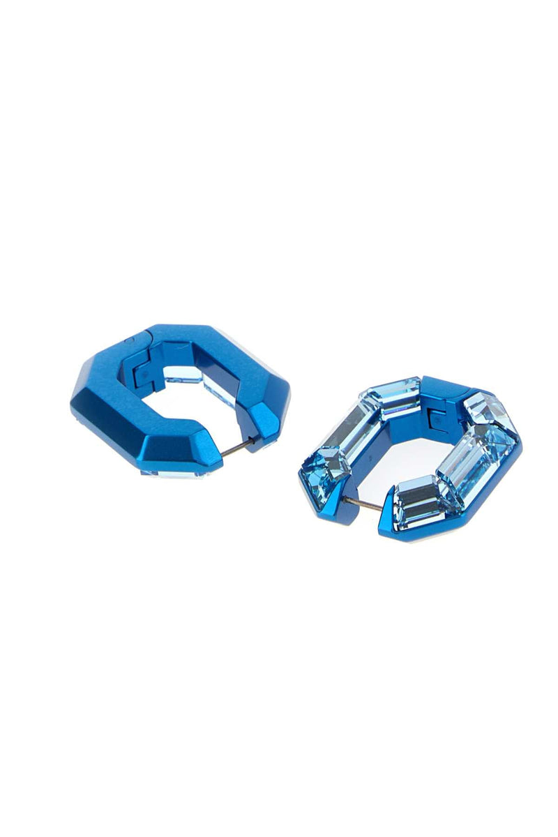 Swarovski Lucent Earrings — Blue Exterior: Crystal
