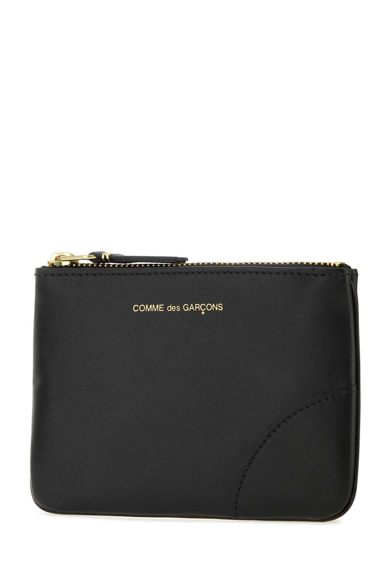 Comme Des Garçons Leather Coin Case Wallet — Black Exterior