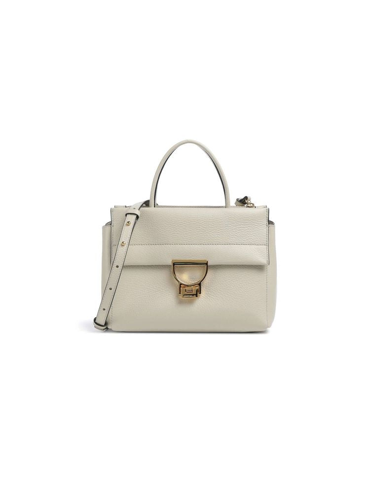 Coccinelle Arlettis Top Handle Bag — Green Grained Leather