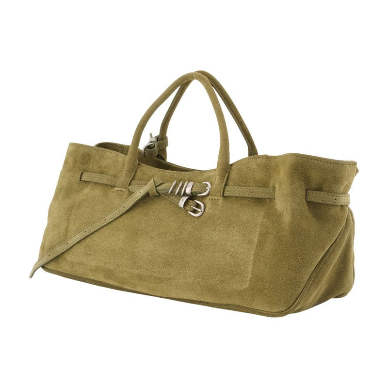 Marge Sherwood Suede With Belt Detail Shoulder Bag Khaki Cowhide