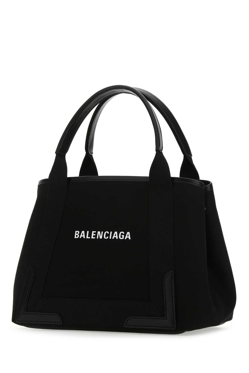 Balenciaga Canvas Logo Shoulder Bag — Black