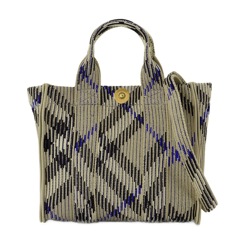 Burberry Knit Jacquard Tote Bag — Beige Nylon