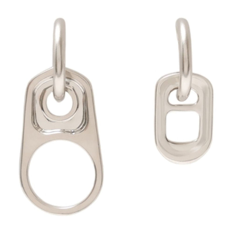Mm6 Maison Margiela Closure Earrings — Silver Metal
