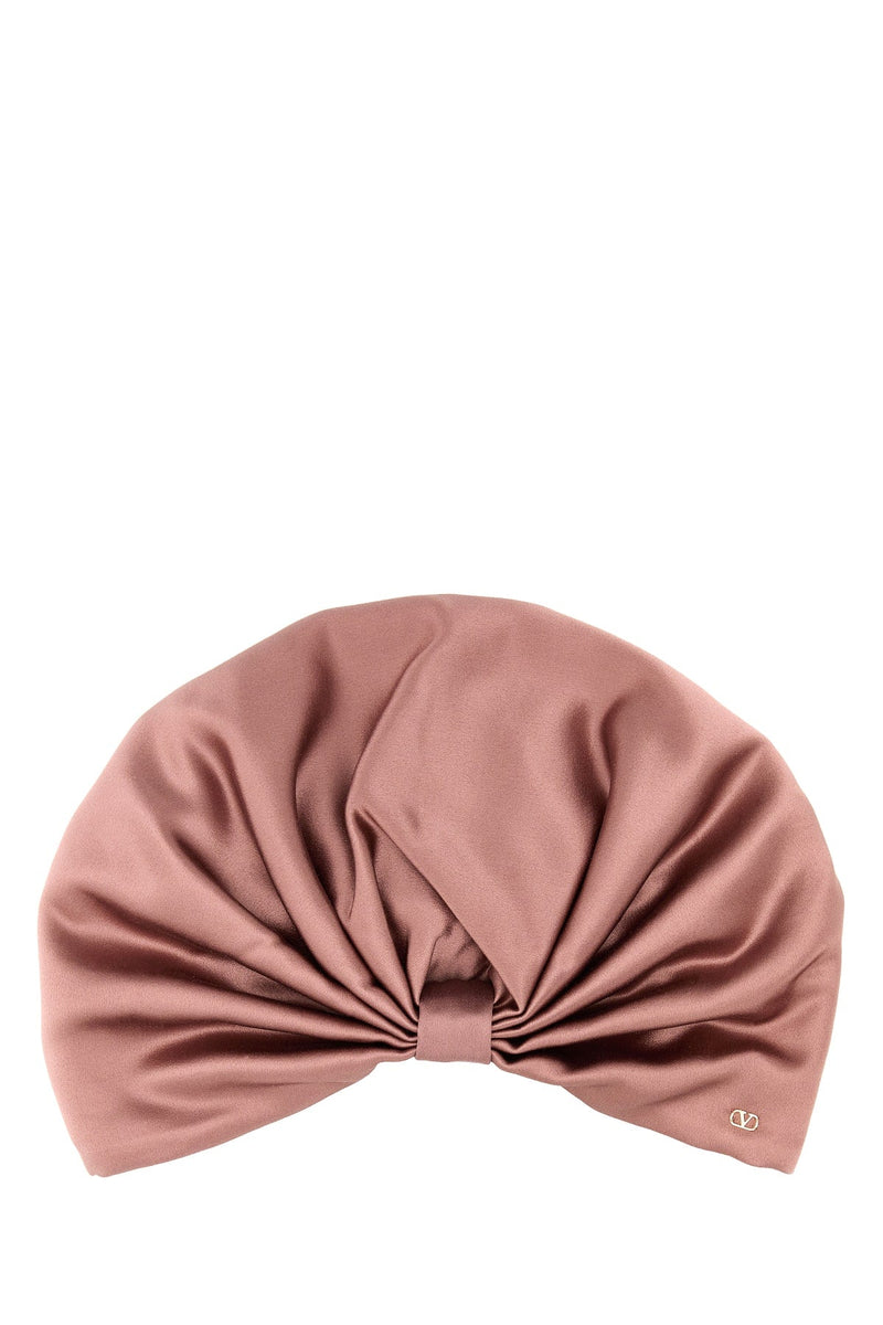 Valentino Garavani 6w2hh004qid Silk Beanie — Rose Gold Beanies