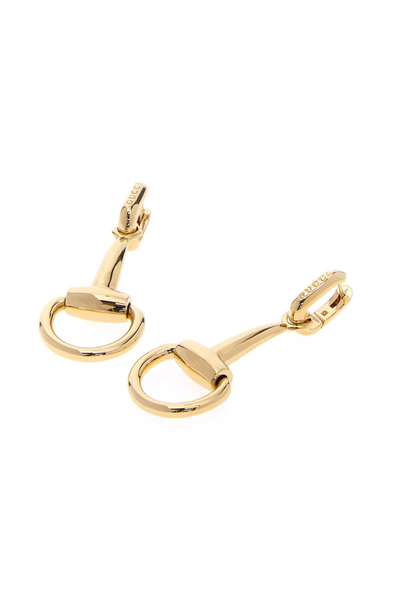 Gucci Gold Metal Horsebit Earrings —