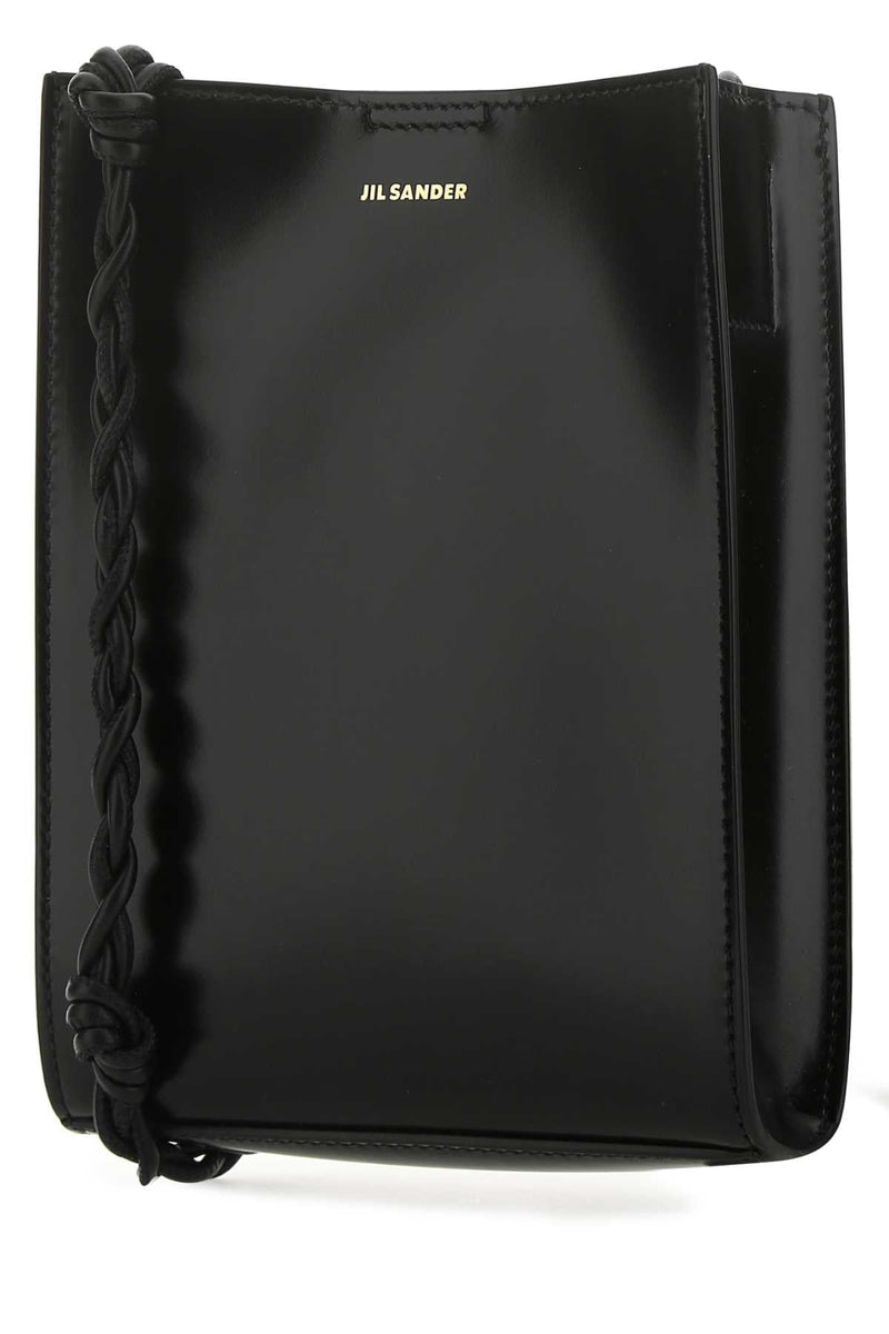 Jil Sander Braided-Strap Calf Leather Clutch — Black