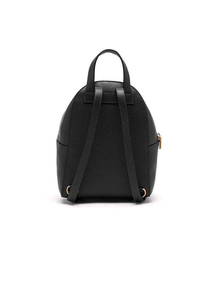 Coccinelle Grained Leather Backpack — Black Genuine
