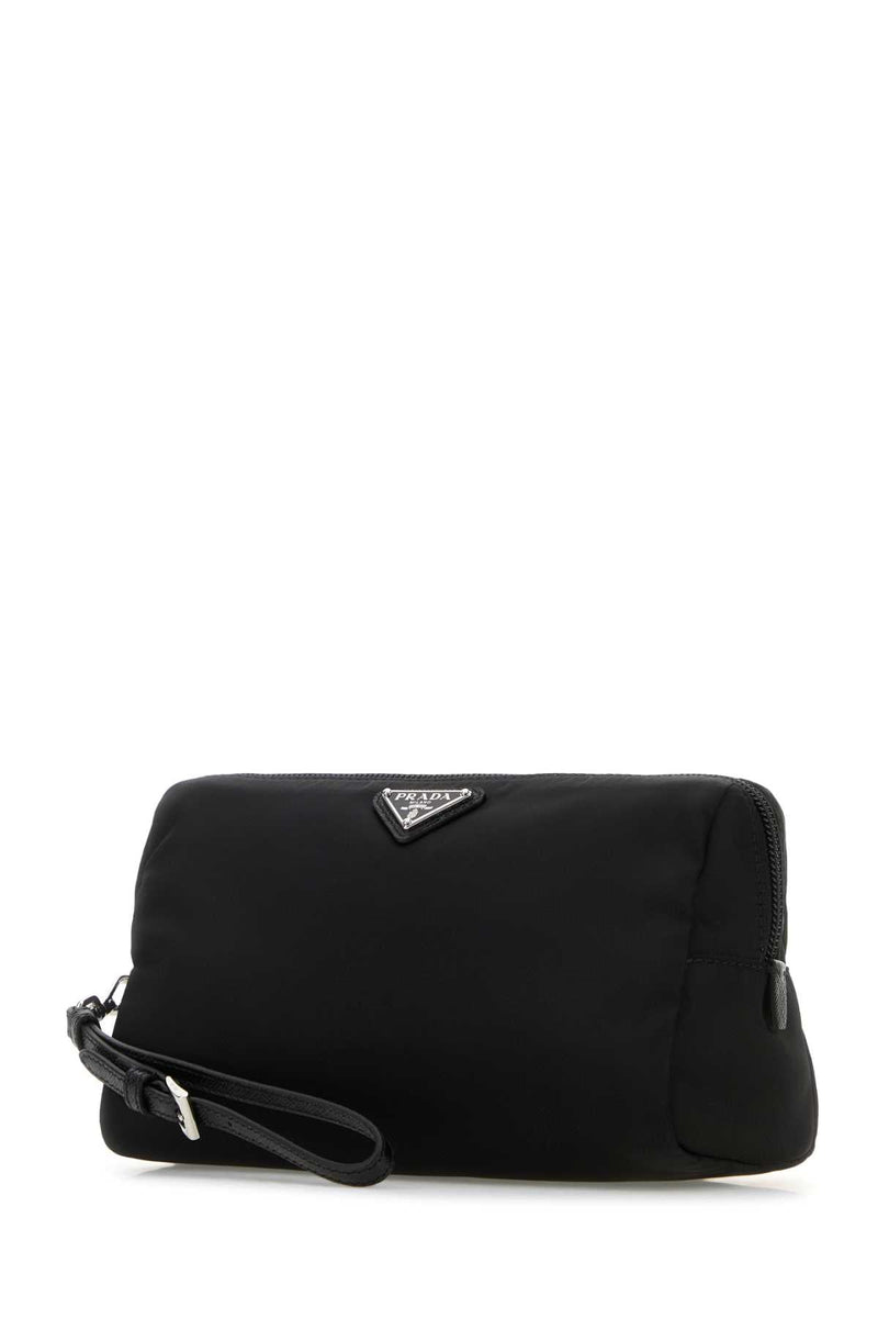 Prada Recycled Nylon Beauty Case Travel Wallet — Black Poliammide Riciclata-vitello