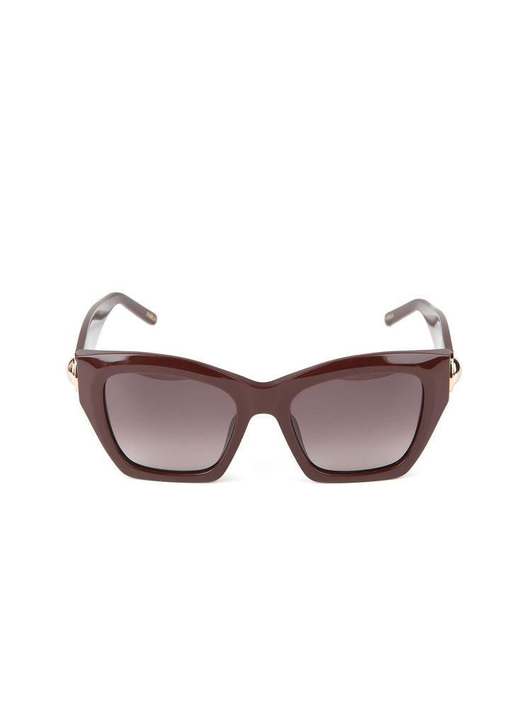 Furla Sfu979 Glossy Acetate Cat-Eye Sunglasses — Brown