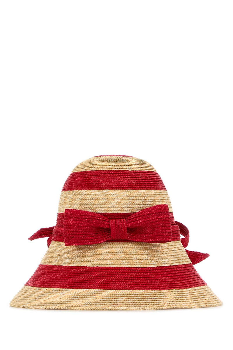 Valentino Garavani Bucket Hat — Red Exterior: Raffia