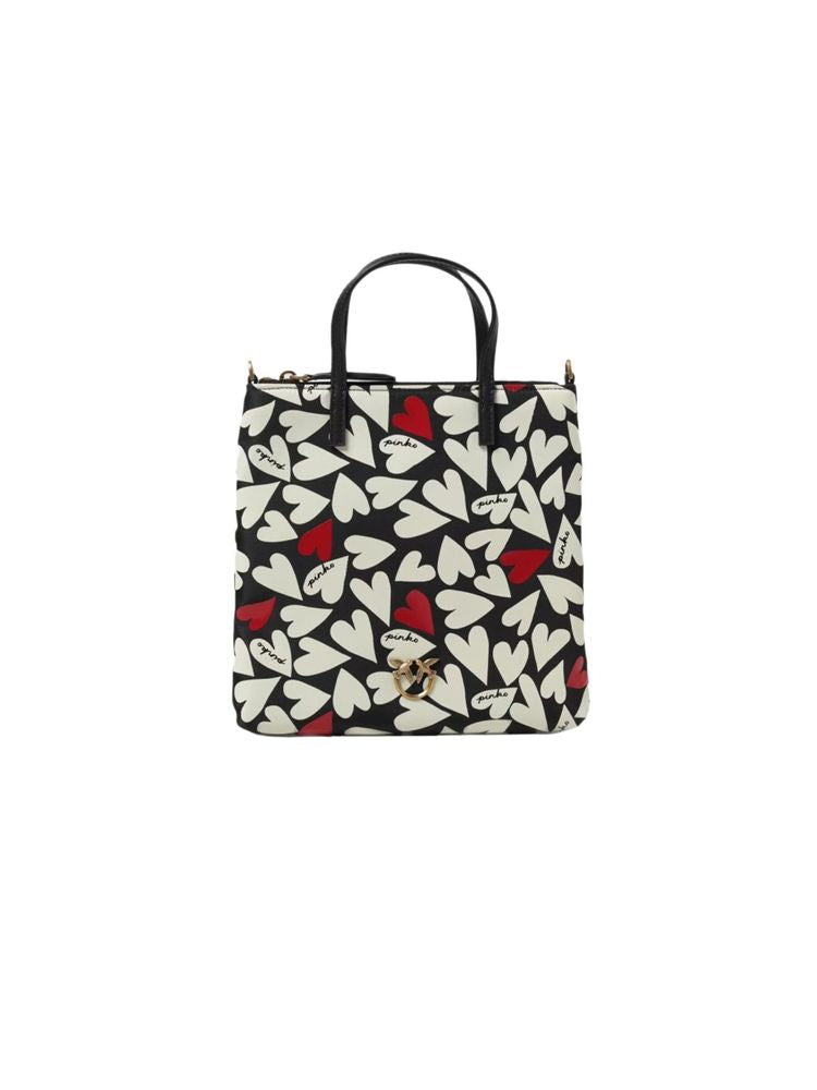Pinko Love Berry Shoulder Bag — Black Polyester