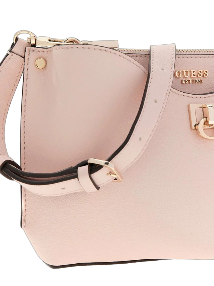 Guess Structured Polyurethane Shoulder Bag — Pink